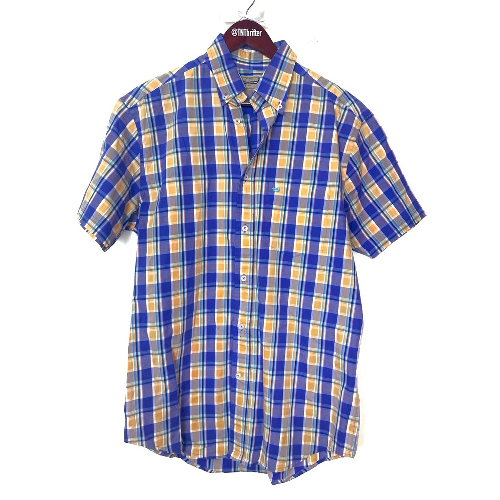 Southern Marsh Men’s Short Sleeve Button Up Pocket Tee Medium Preppy Collegiate